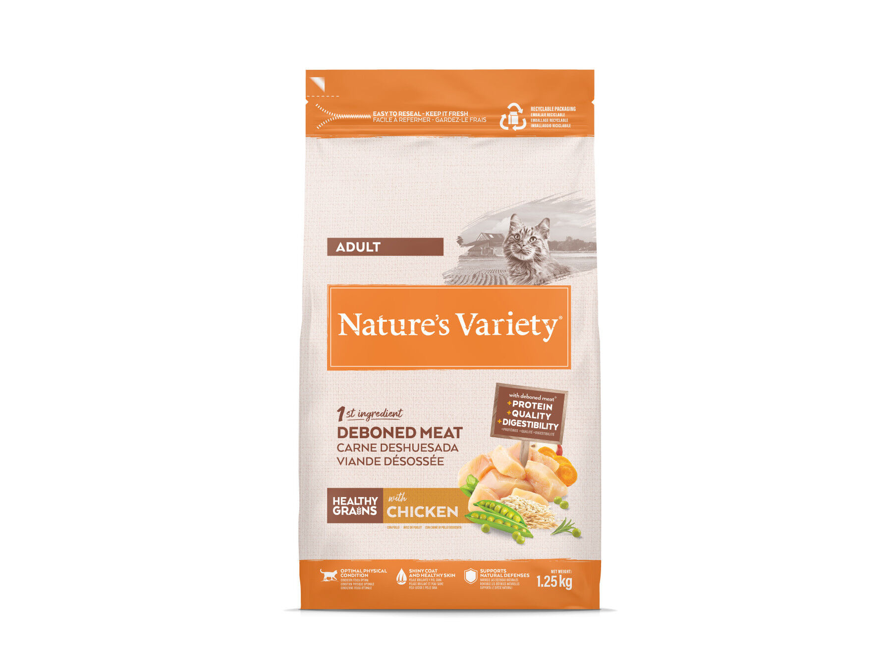 RA&Ccedil;&Atilde;O GATO NATURE'S VARIETY ADULTO FRANGO 1.25KG image number 1