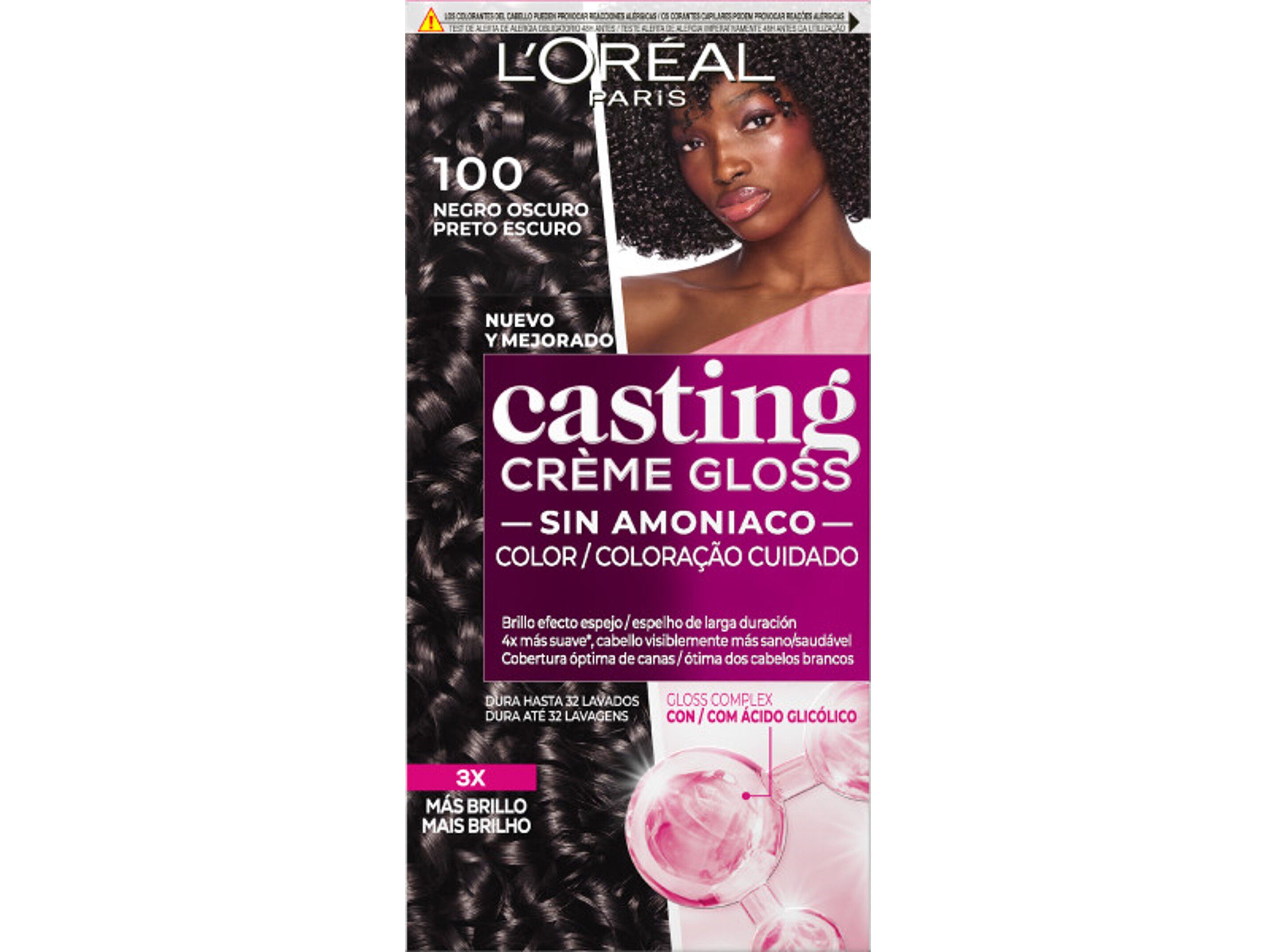 COLORA&Ccedil;&Atilde;O CASTING CREME GLOSS N&ordm;100 PRETO ESCURO UN image number 0