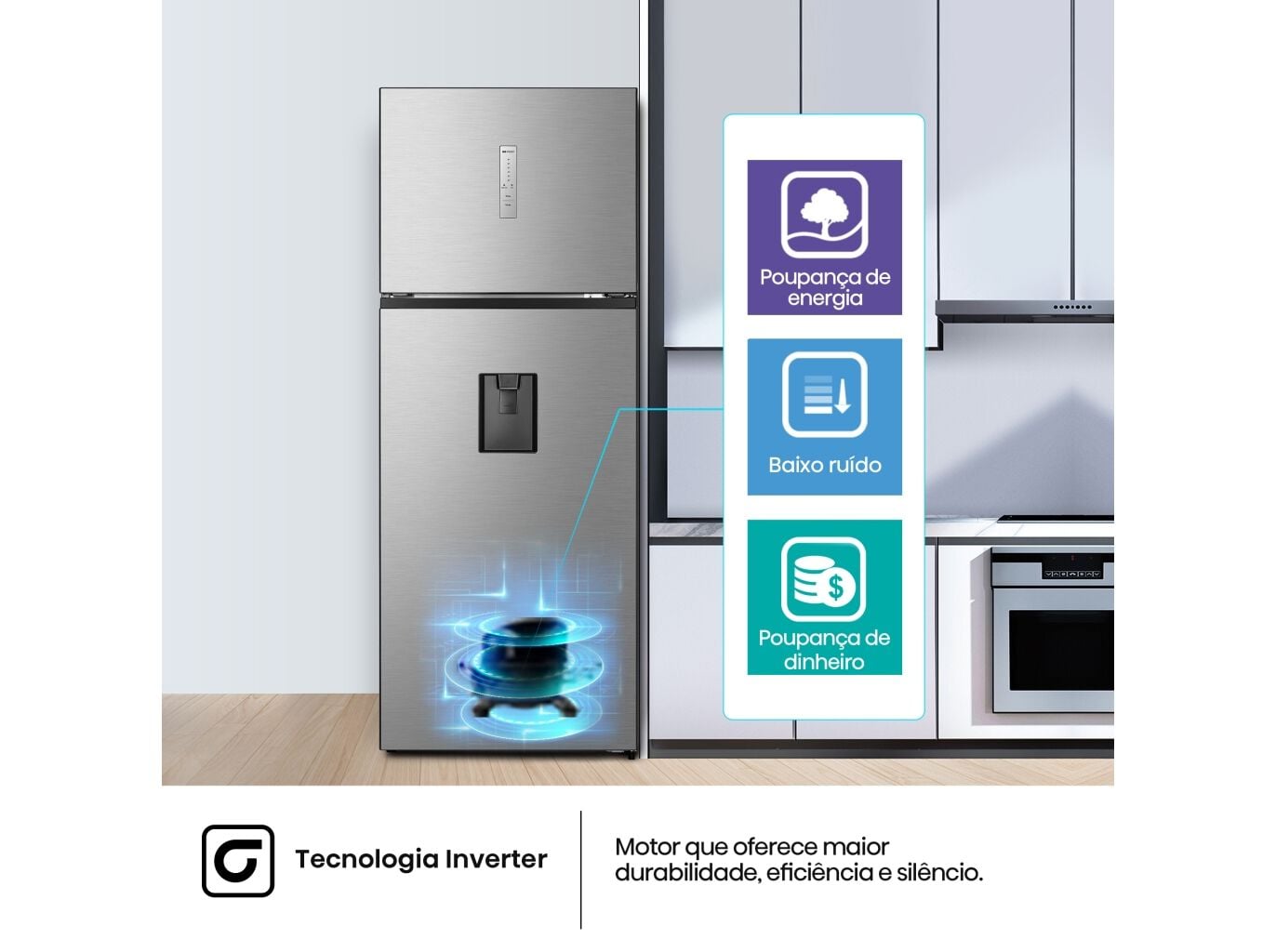 FRIGOR&Iacute;FICO 2 PORTAS HISENSE RT600N4WC2 (NO FROST E 185CM 467L LOOK INOX) image number 7