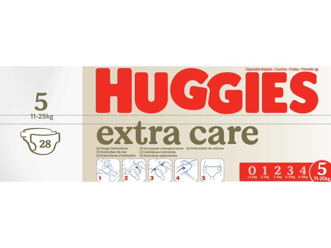 FRALDAS HUGGIES T5 11-25KG 28UN image number 1