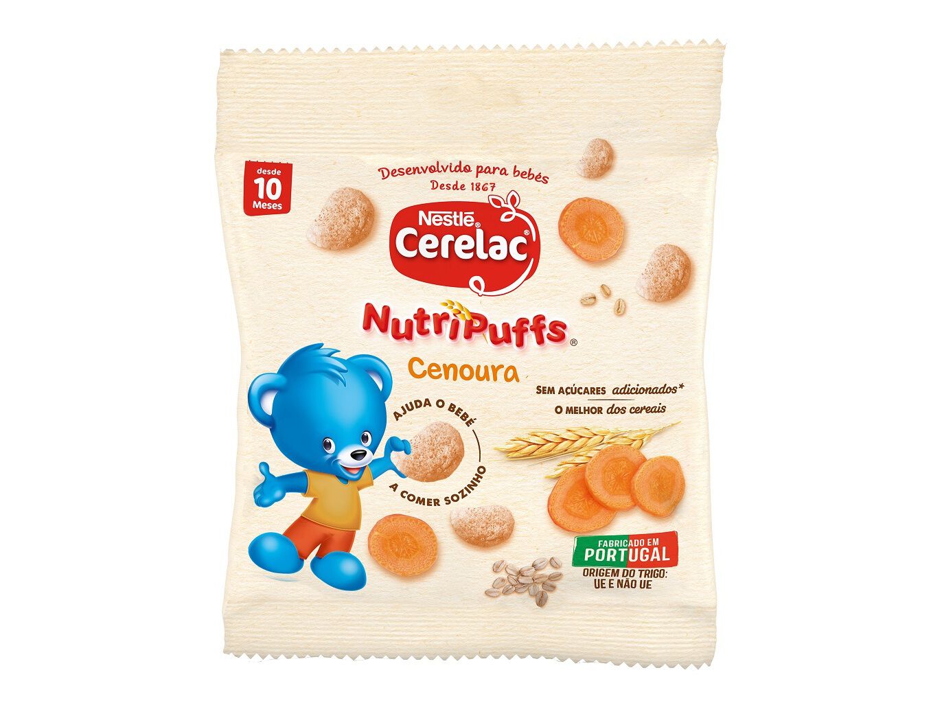 SNACK PARA BEB&Eacute; CERELAC NUTRIPUFFS CENOURA 7G