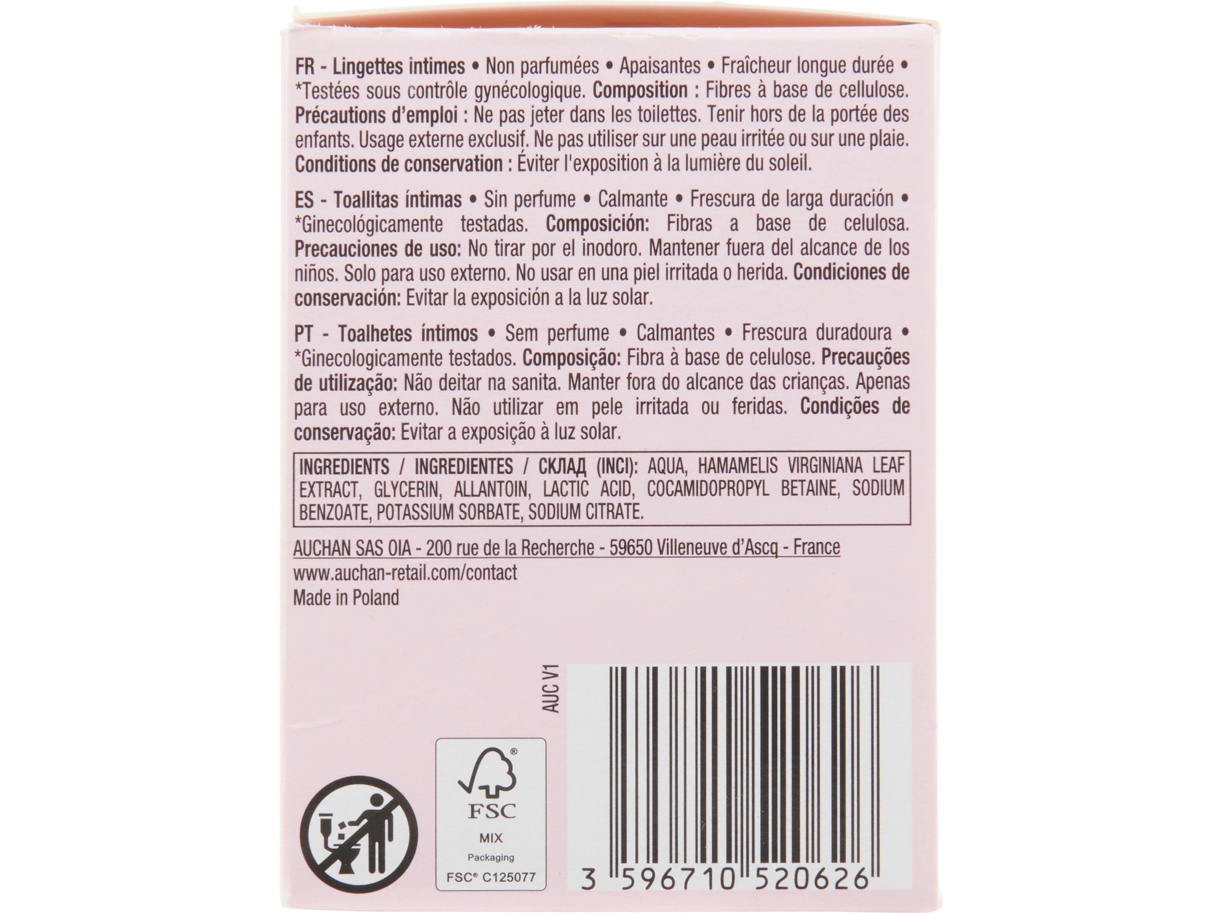 TOALHITAS &Iacute;NTIMAS COSMIA CALMANTE INDIVIDUAL 16UN image number 3