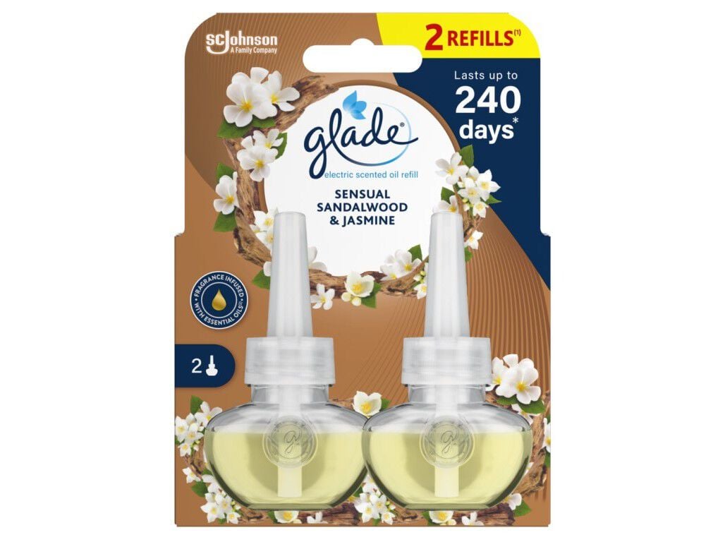 AMBIENTADOR GLADE EL&Eacute;CTRICO RECARGA DUPLA SANDALWOOD 2X20ML
