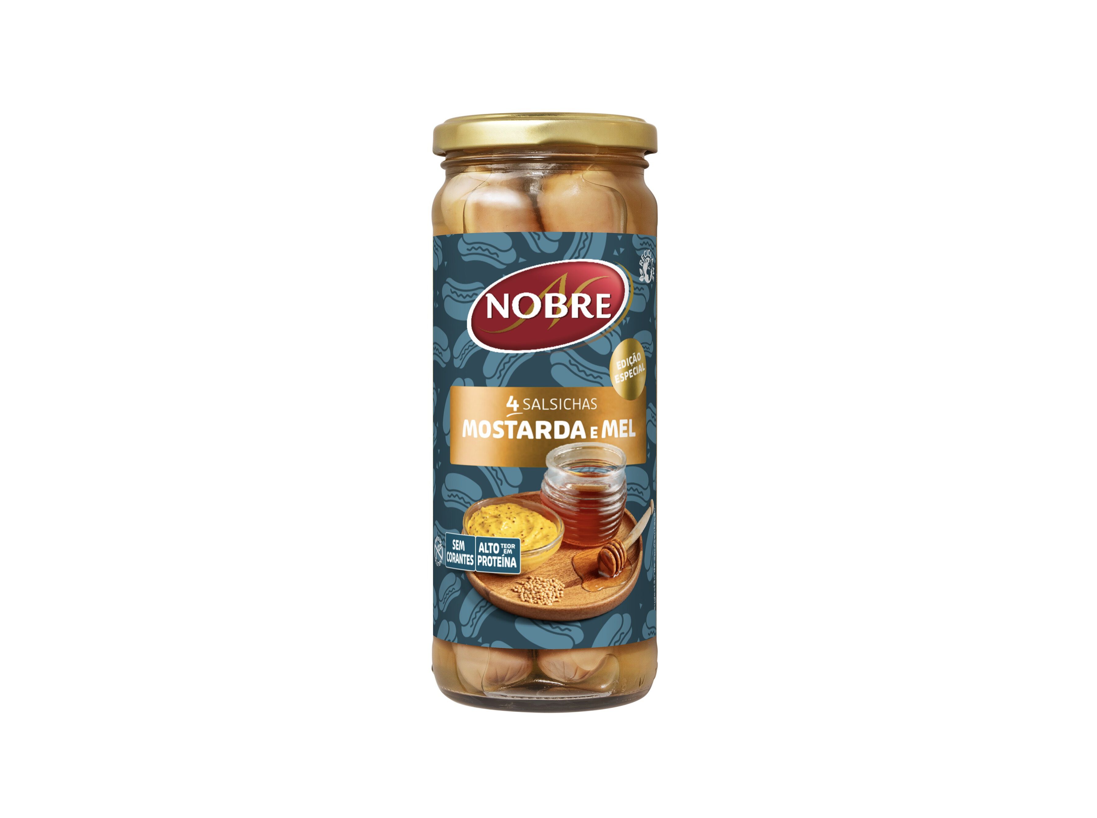 SALSICHAS AVES NOBRE MOSTARDA MEL 430G (210G)