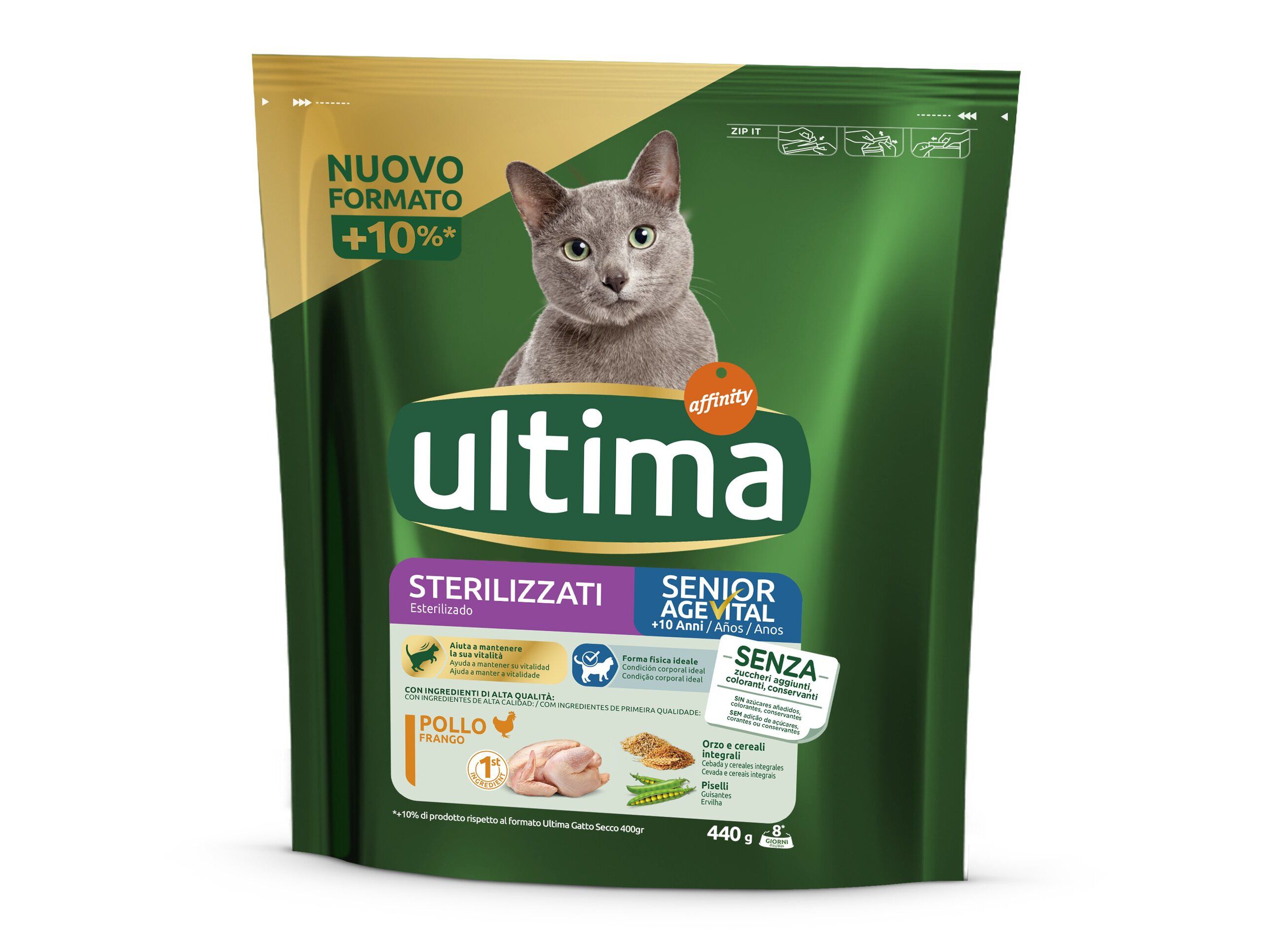 RA&Ccedil;&Atilde;O GATO ESTERILIZADO ULTIMA SENIOR 440G