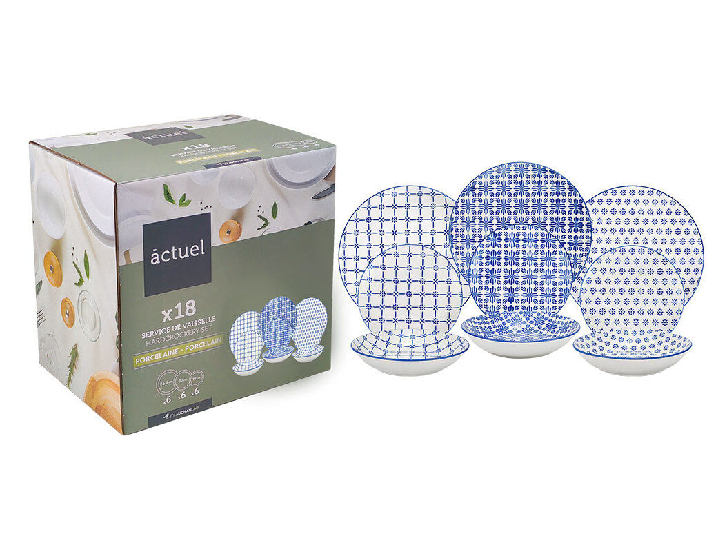 SERVI&Ccedil;O ACTUEL PORCELANA AZUL 18 PE&Ccedil;AS
