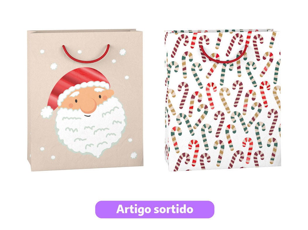 SACO PRESENTE AUCHAN TAMANHO M 25X30X10CM MODELOS SORTIDOS image number 0