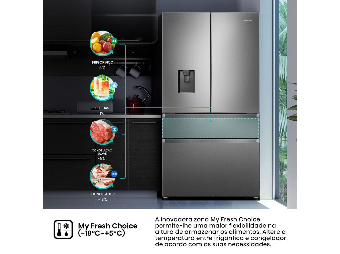 FRIGOR&Iacute;FICO AMERICANO HISENSE RF749N4SWSE (NO FROST E 178.5CM 579L INOX) image number 1