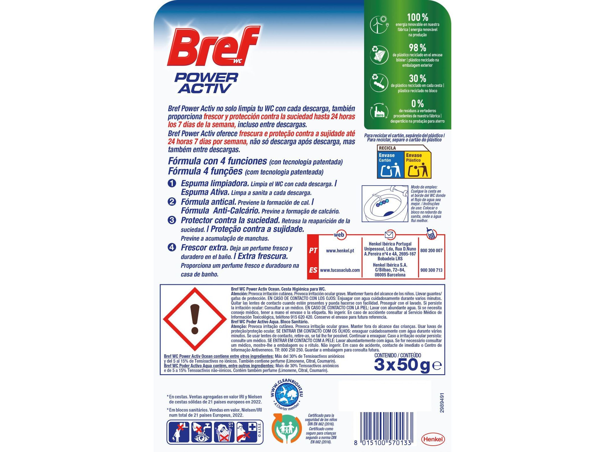 BLOCO BREF SONASOL SANIT&Aacute;RIO TRIPLO PODER ACTIVO AQUA 3UN image number 1