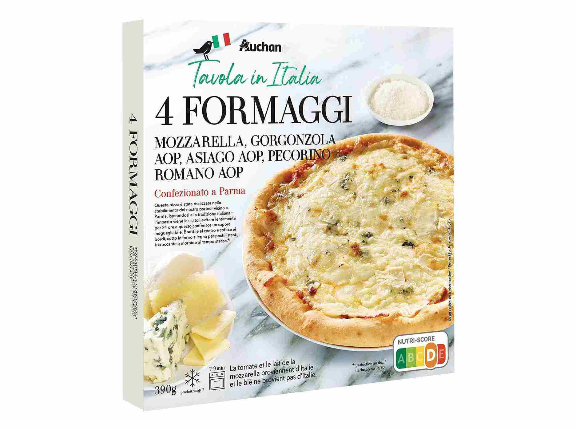 PIZZA AUCHAN &Agrave; MESA EM IT&Aacute;LIA 4 FORMAGGI 390G image number 1