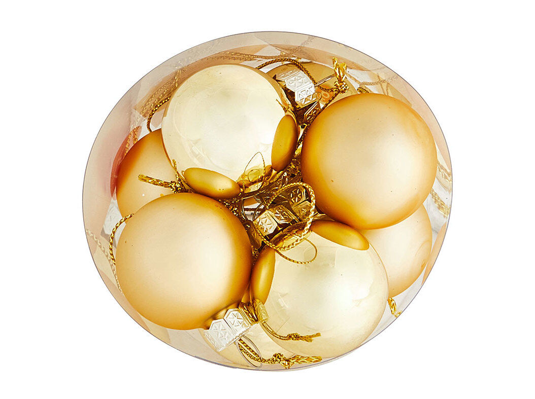 CAIXA COM 12 BOLAS ACTUEL VIDRO DOURADO 3.5CM image number 0