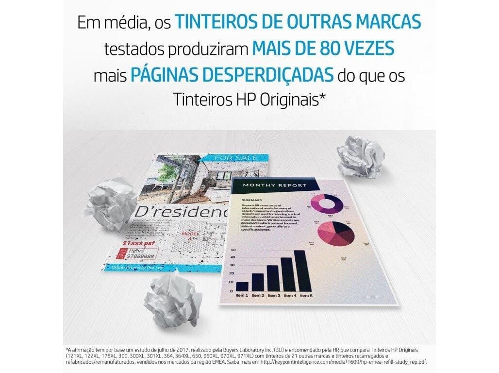 TINTEIRO ORIGINAL HP N9K07AE#301 TRI 304XL image number 1