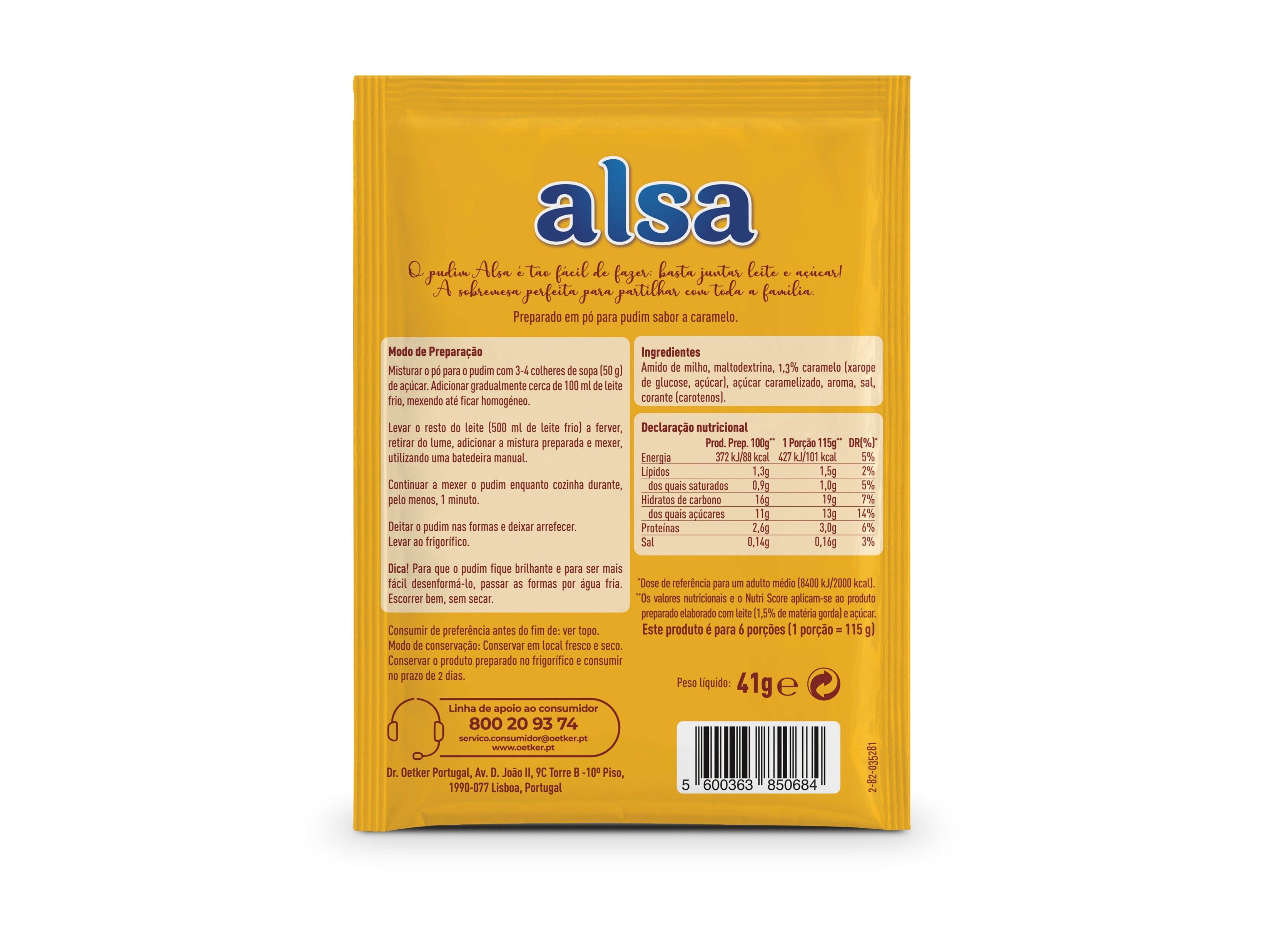 PUDIM ALSA CARAMELO 41G image number 1