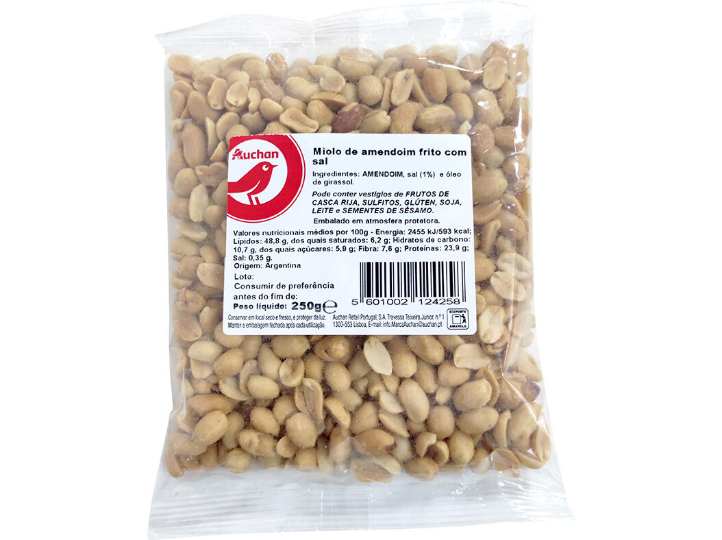 AMENDOIM AUCHAN COM SAL 250 G