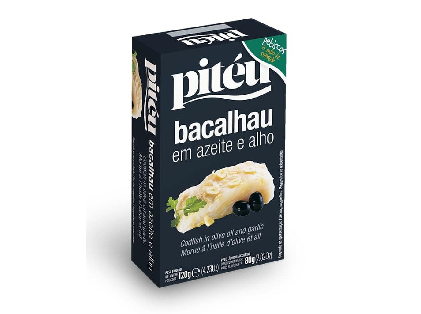 BACALHAU PITEU EM AZEITE E ALHO 120(80)G