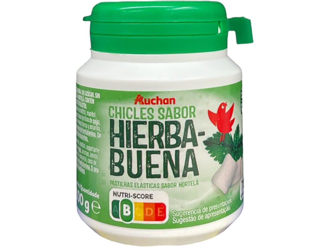 PASTILHAS AUCHAN EL&Aacute;STICAS HORTEL&Atilde; SEM A&Ccedil;&Uacute;CAR 100G image number 0