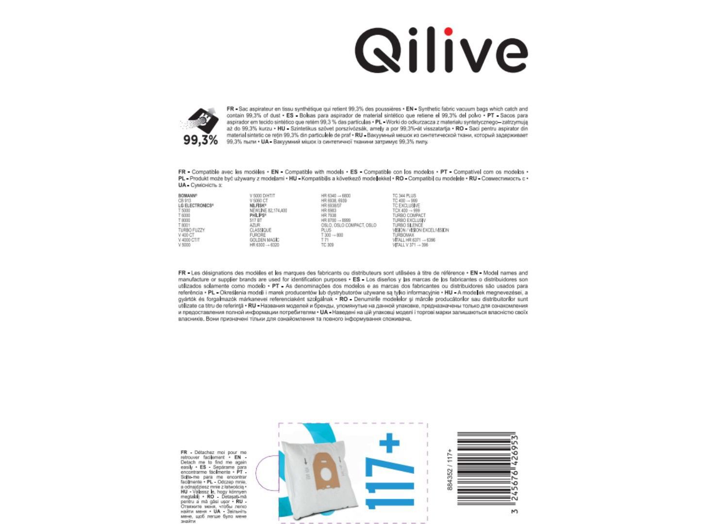 SACOS DE ASPIRADOR QILIVE 117+ PACK 4 image number 2