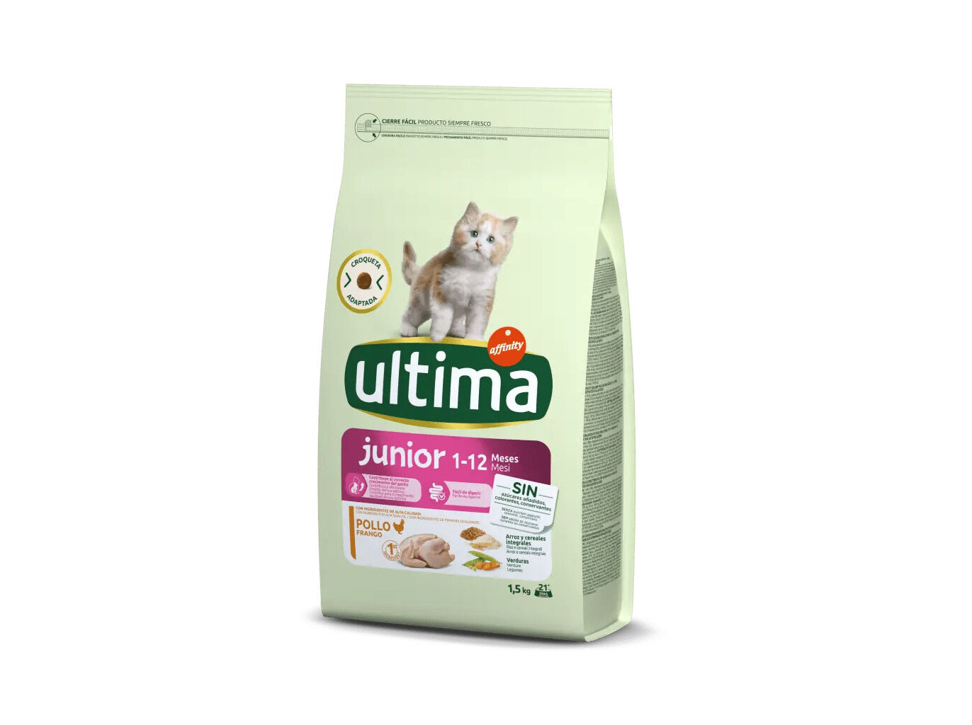 RA&Ccedil;&Atilde;O PARA GATO ULTIMA J&Uacute;NIOR COM FRANGO 1.5KG