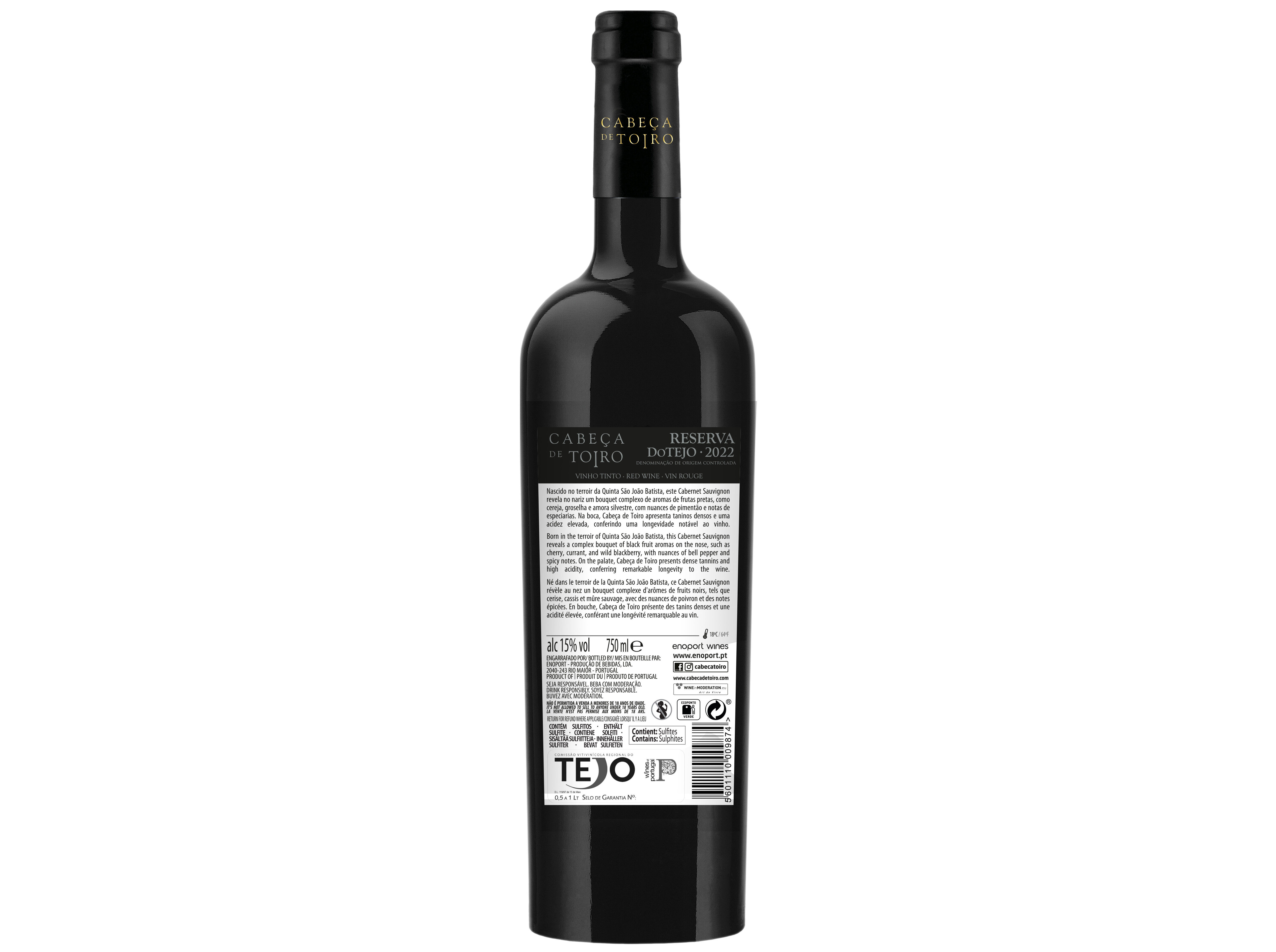 CONJUNTO VINHO CABE&Ccedil;A DE TOIRO RESERVA CAB SAUV 2X0.75L image number 1