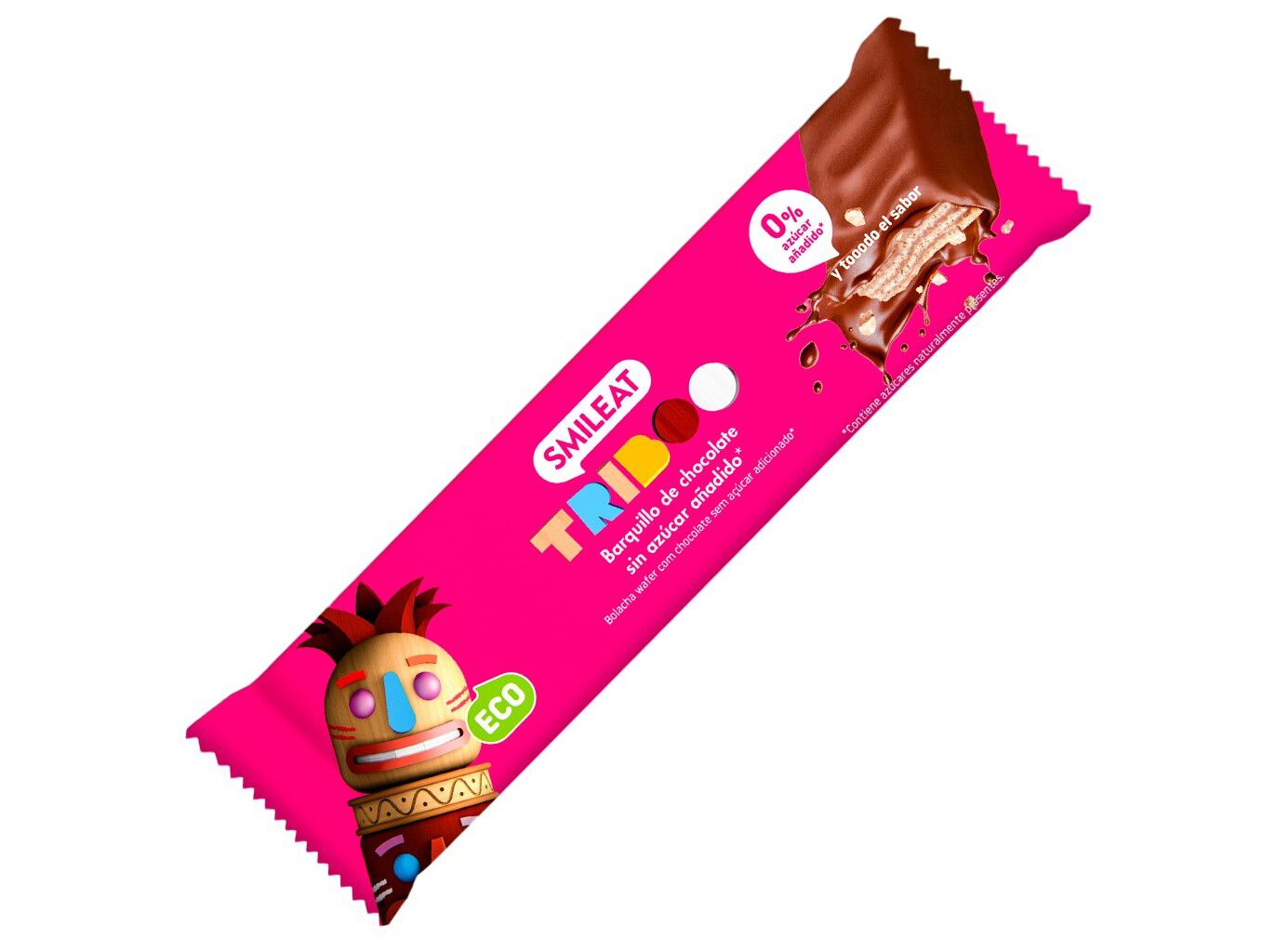 BOLACHA WAFER SMILEAT COBERTURA CHOCOLATE BIO 40G image number 0