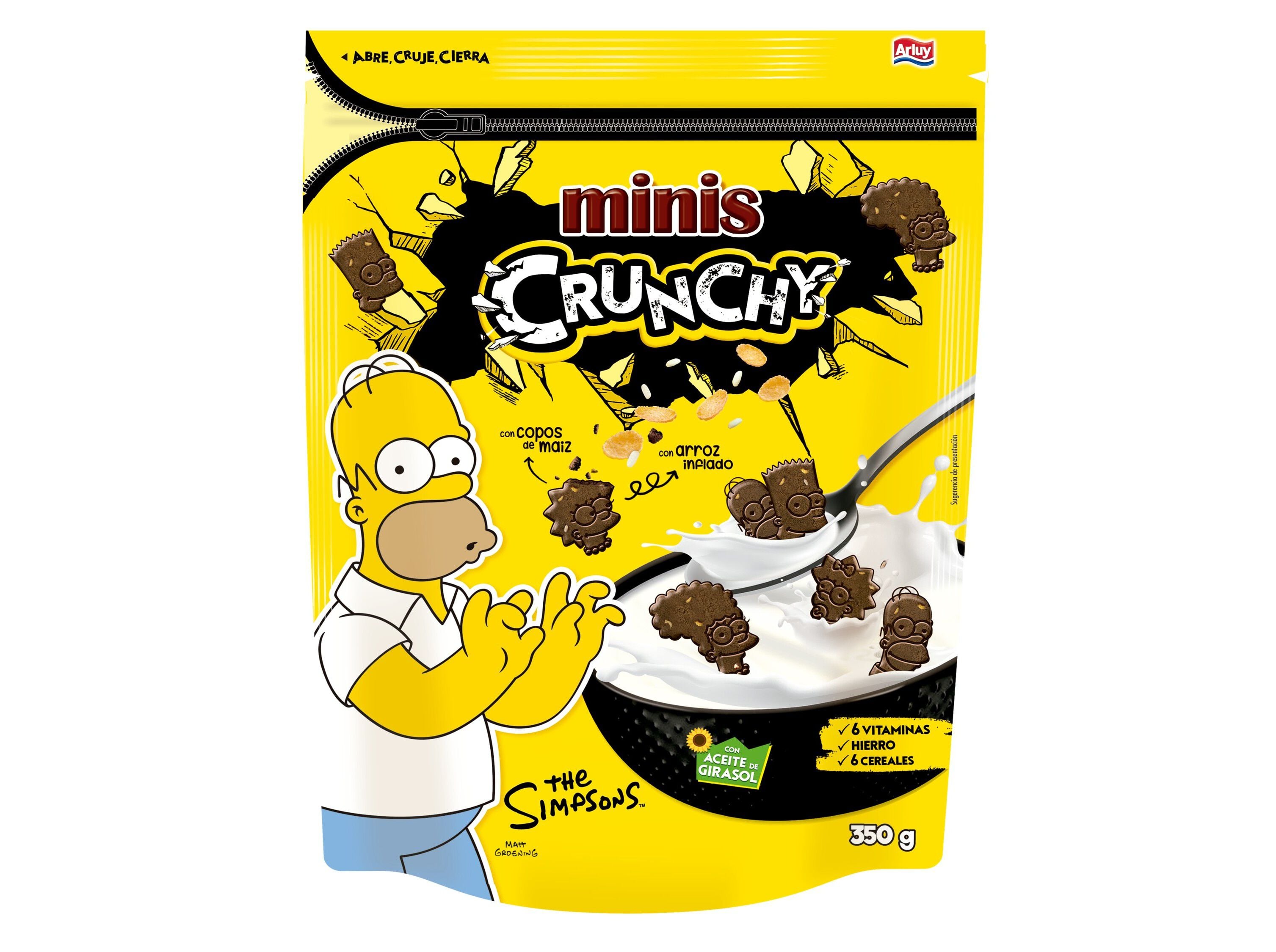 BOLACHAS MINIS CRUNCHY SIMPSONS CHOCOLATE 350G