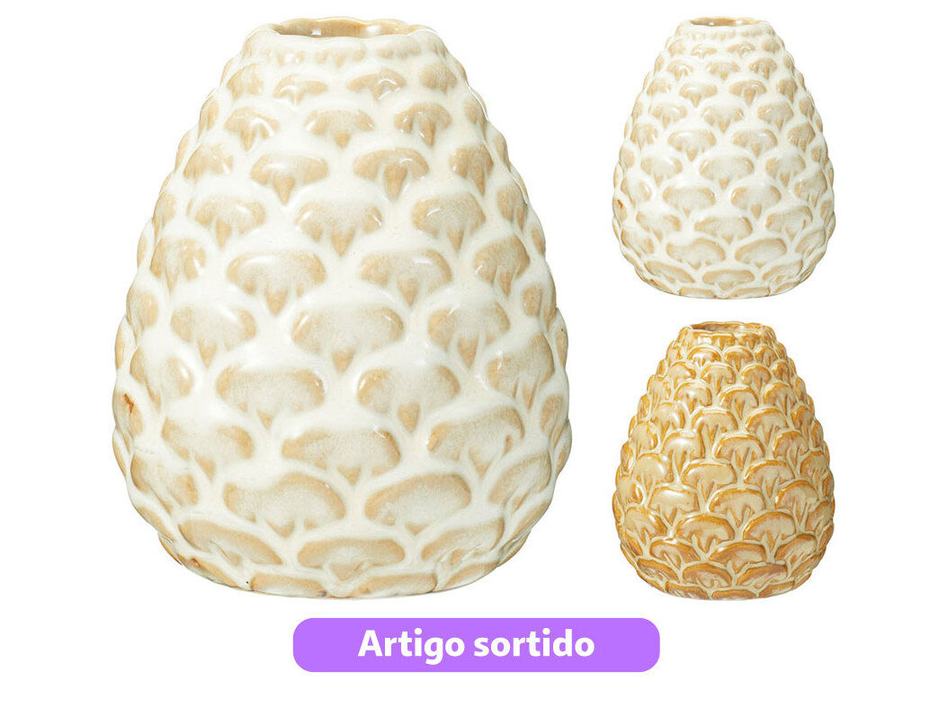 PORTA VELAS PINHA 10CM CORES SORTIDAS image number 0