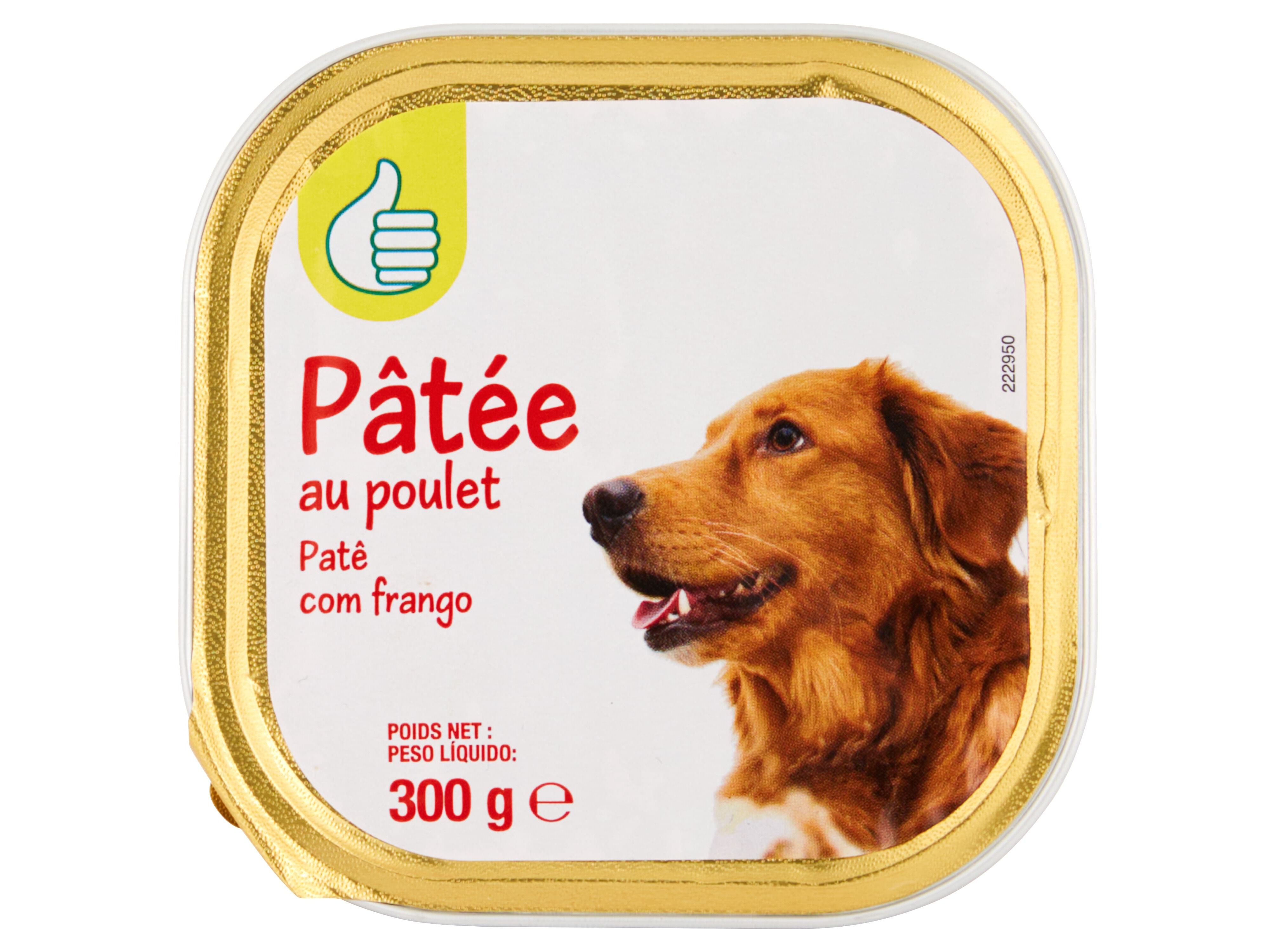 COMIDA H&Uacute;MIDA PARA C&Atilde;O POLEGAR PAT&Ecirc; COM FRANGO 300G