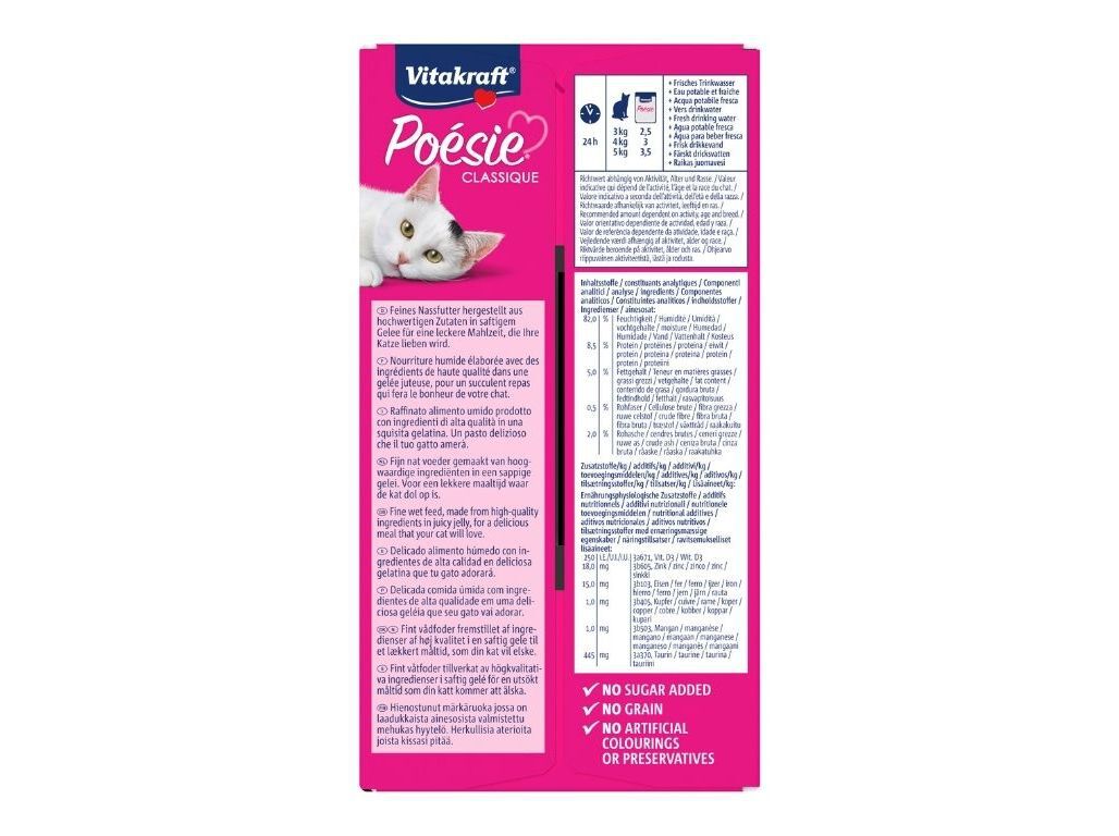 COMIDA H&Uacute;MIDA GATO VITAKRAFT POESIE POULTRY CHOICE 12X85G image number 1