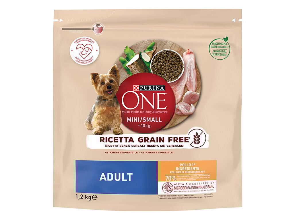 RA&Ccedil;&Atilde;O PARA C&Atilde;O PURINA ONE MINI SEM CEREAIS FRANGO 1.2KG image number 1