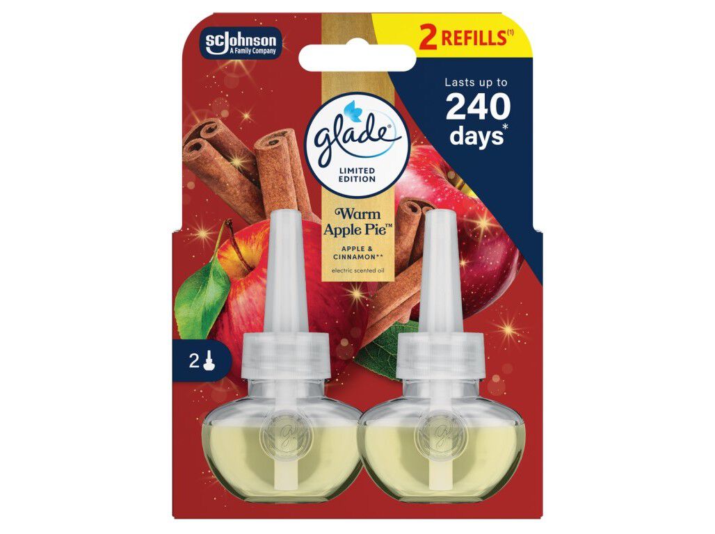 AMBIENTADOR EL&Eacute;CTRICO RECARGA GLADE WINTER WARM APPLE PIE 2X20ML image number 0