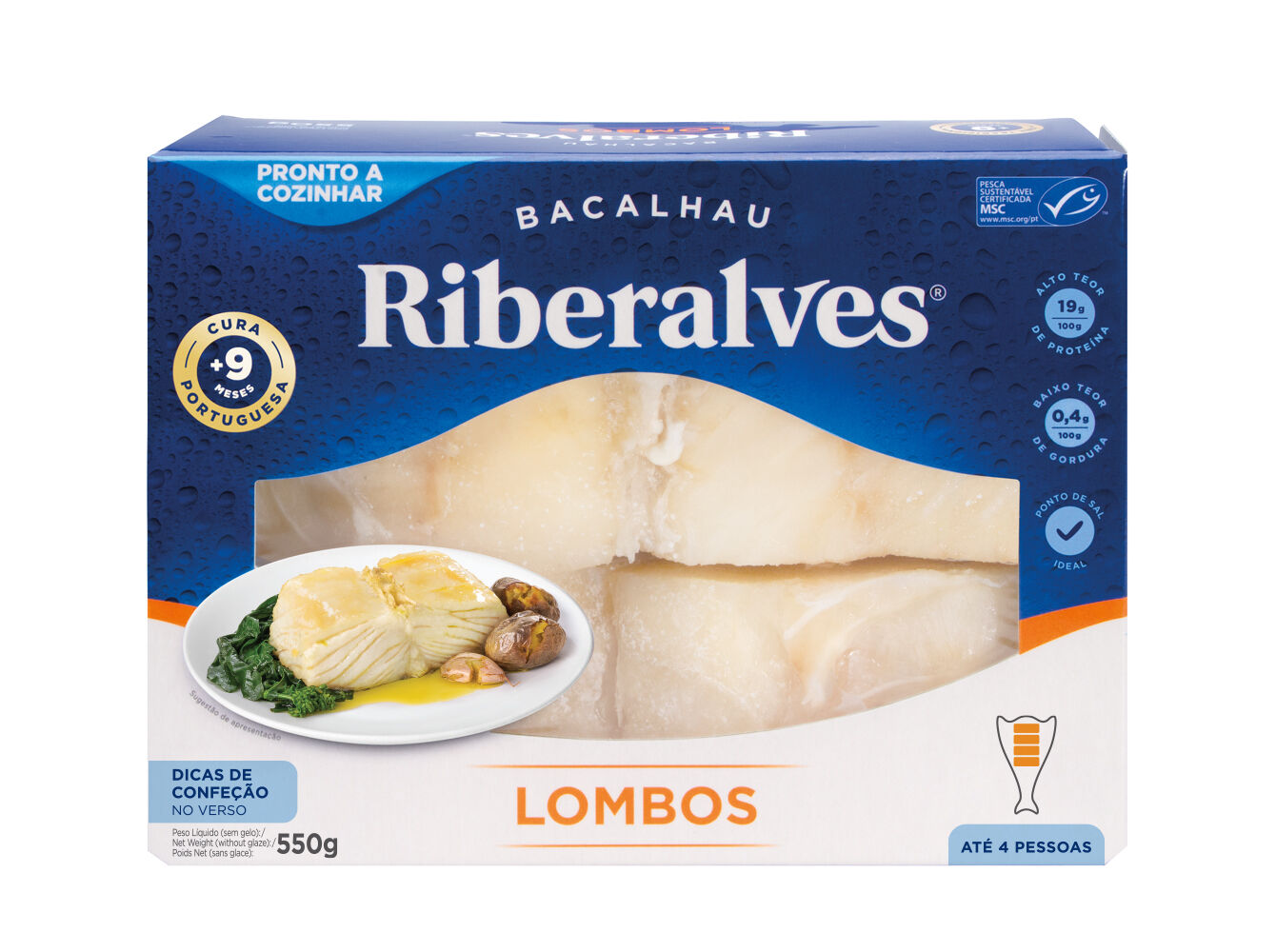 BACALHAU RIBERALVES LOMBOS CAIXA MSC 550G