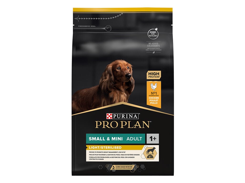 RA&Ccedil;&Atilde;O C&Atilde;O PRO PLAN SMALL&MINI LIGHT FRANGO 3KG* image number 0