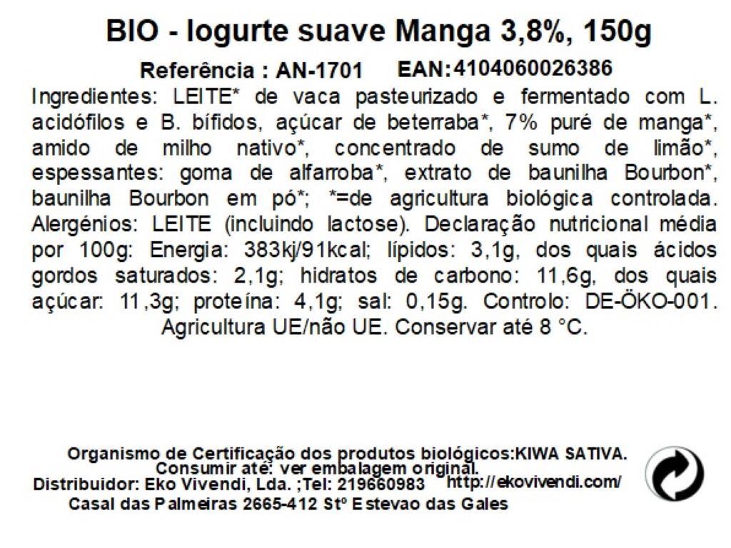 IOGURTE AROMA BIO ANDECHSER MANGA 150G image number 1