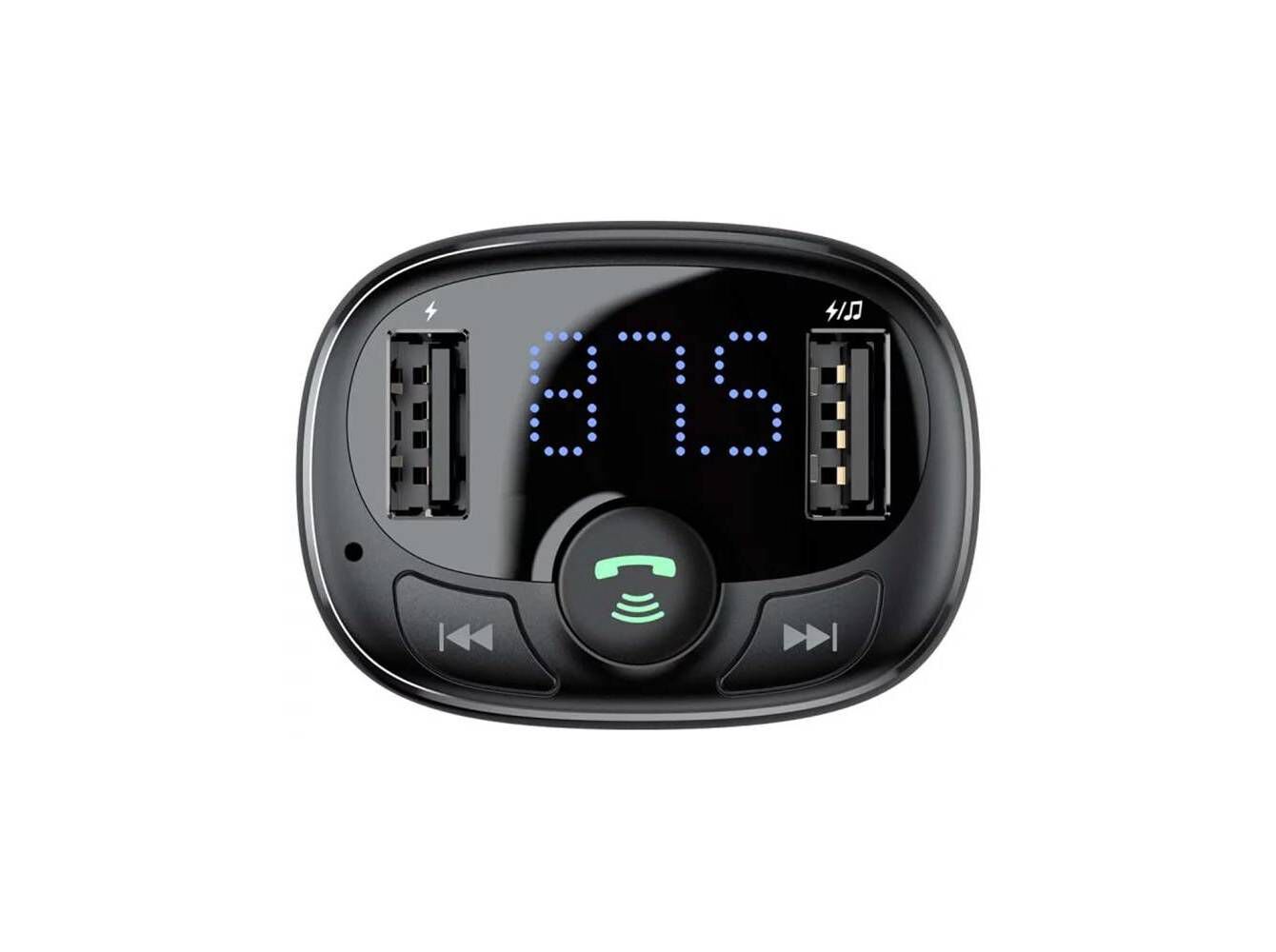 CARREGADOR DE ISQUEIRO BASEUS S-09A 3.4A DUAL USB-A + TRANSMISSOR FM/BLUETOOTH/MICROSD PRETO image number 3