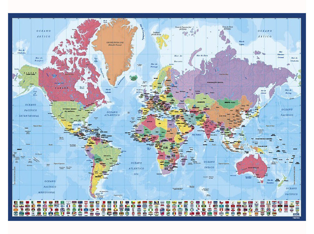 BASE SECRET&Aacute;RIA MAPA MUNDO PLASTIFICADA 35X50CM