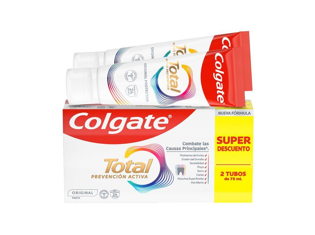 PASTA DE DENTES PROTE&Ccedil;&Atilde;O TOTAL COLGATE 2X75ML