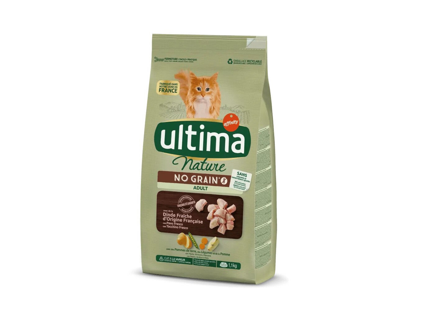 RA&Ccedil;&Atilde;O PARA GATO NATURE NO GRAIN COM PER&Uacute; 1.10KG image number 0