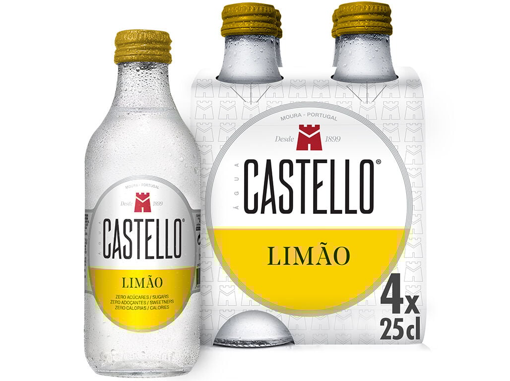 &Aacute;GUA CASTELLO COM G&Aacute;S LIM&Atilde;O 4X0.25L