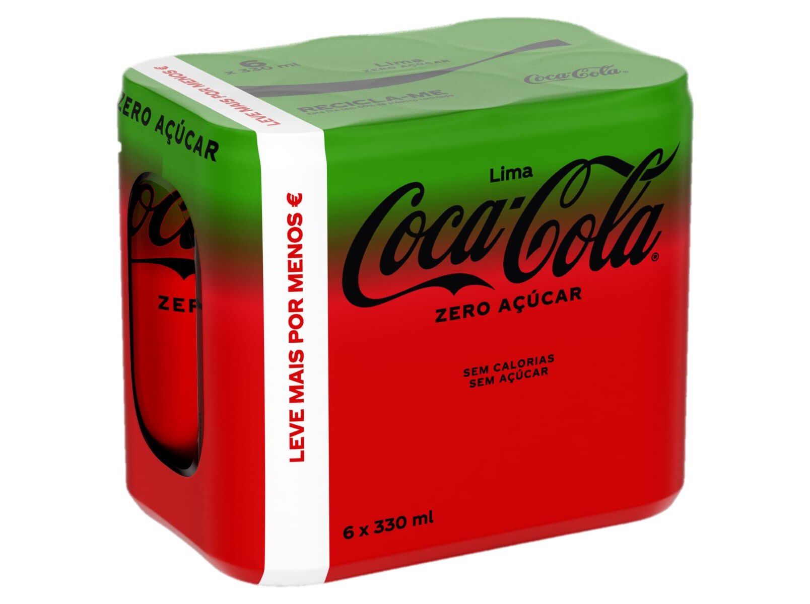 REFRIGERANTE C/ G&Aacute;S COCA-COLA ZERO LIMA LATA 6X0.33L image number 1