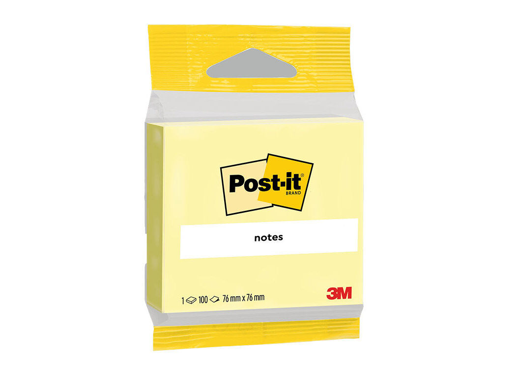 BLOCO DE NOTAS ADESIVO POST-IT AMARELO 100 FOLHAS