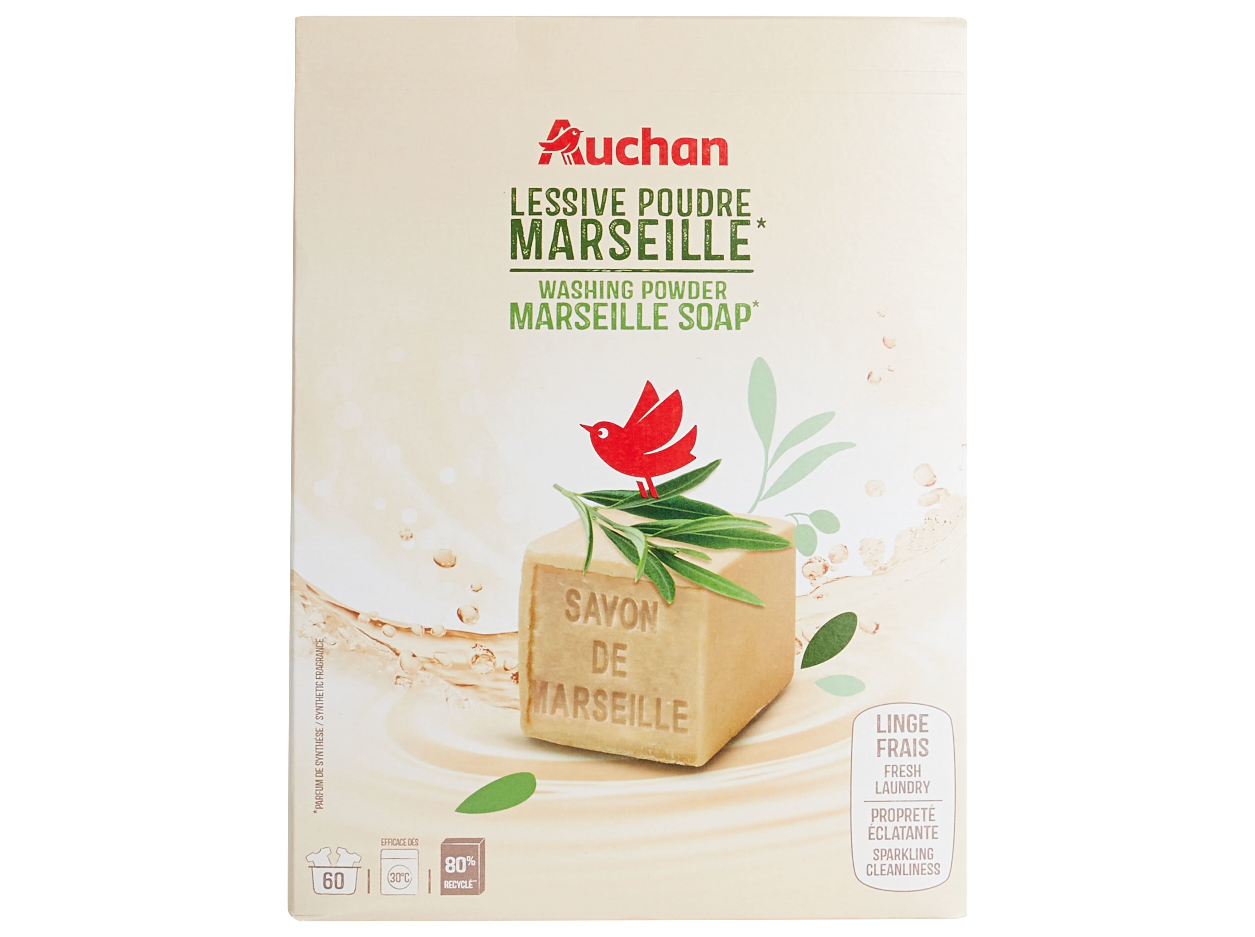 DETERGENTE DE ROUPA M&Aacute;QUINA P&Oacute; AUCHAN SAB&Atilde;O MARSELHA 60 DOSES image number 0