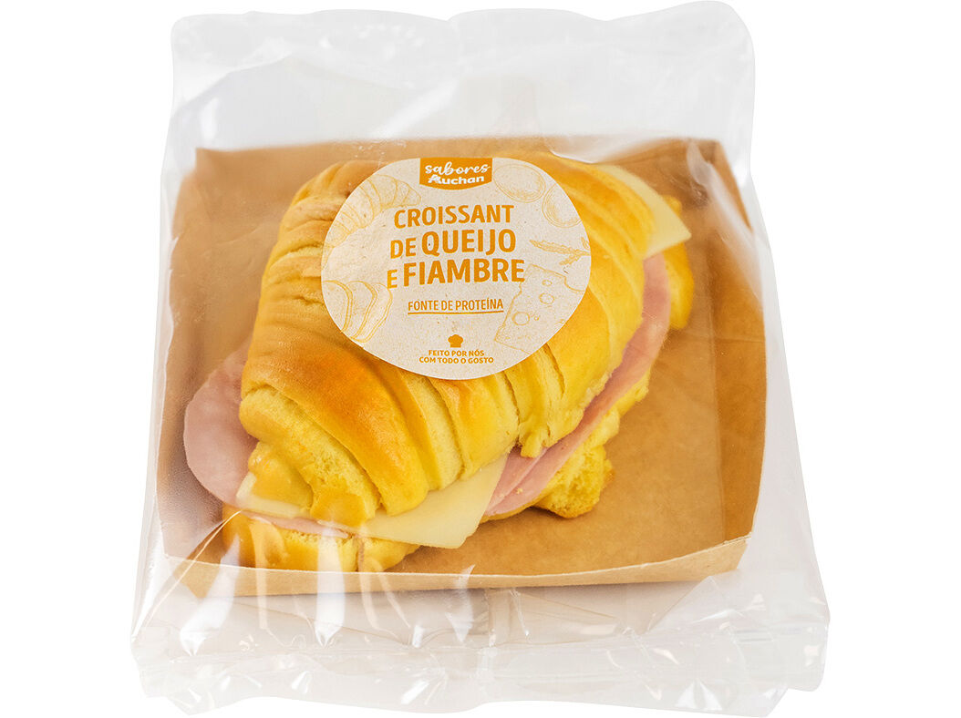 CROISSANT DE QUEIJO E FIAMBRE SABORES AUCHAN UN