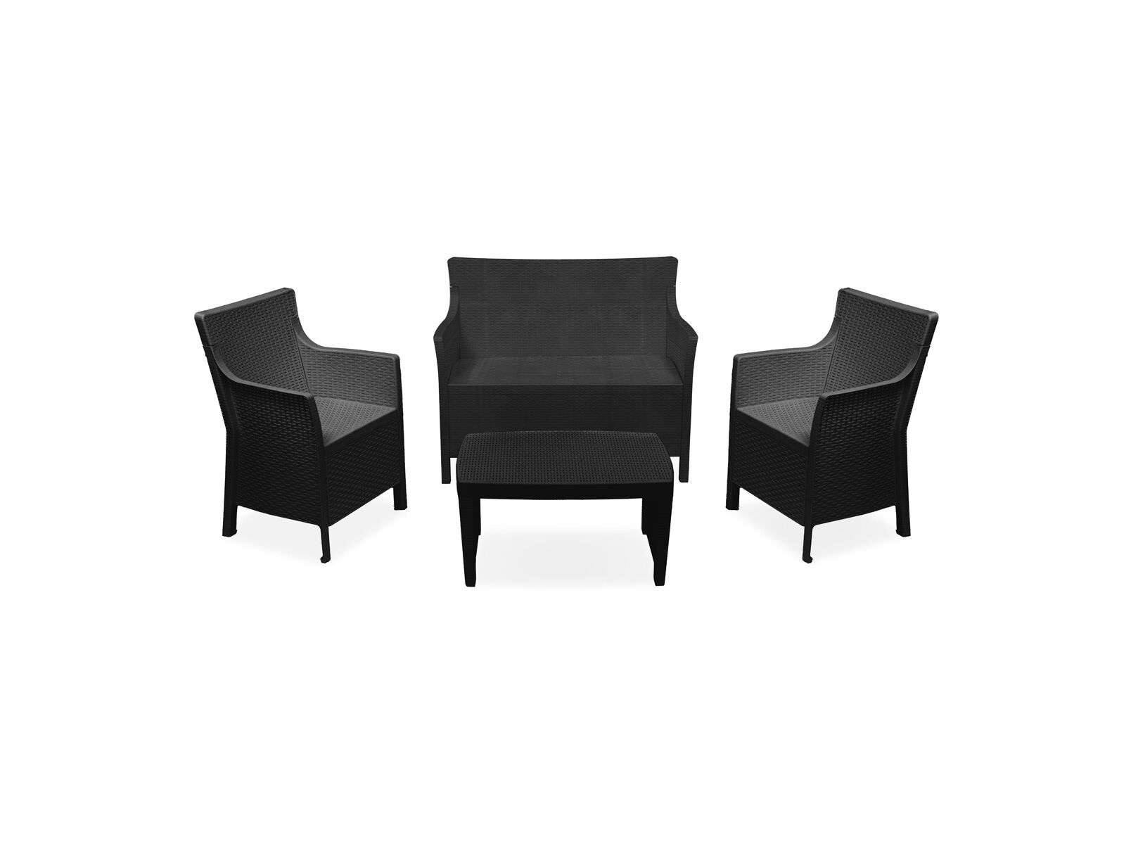 SET OLIVO PROGARDEN 2 POLTRONAS+ SOF&Aacute; DE DOIS LUGARES+MESA LATERAL