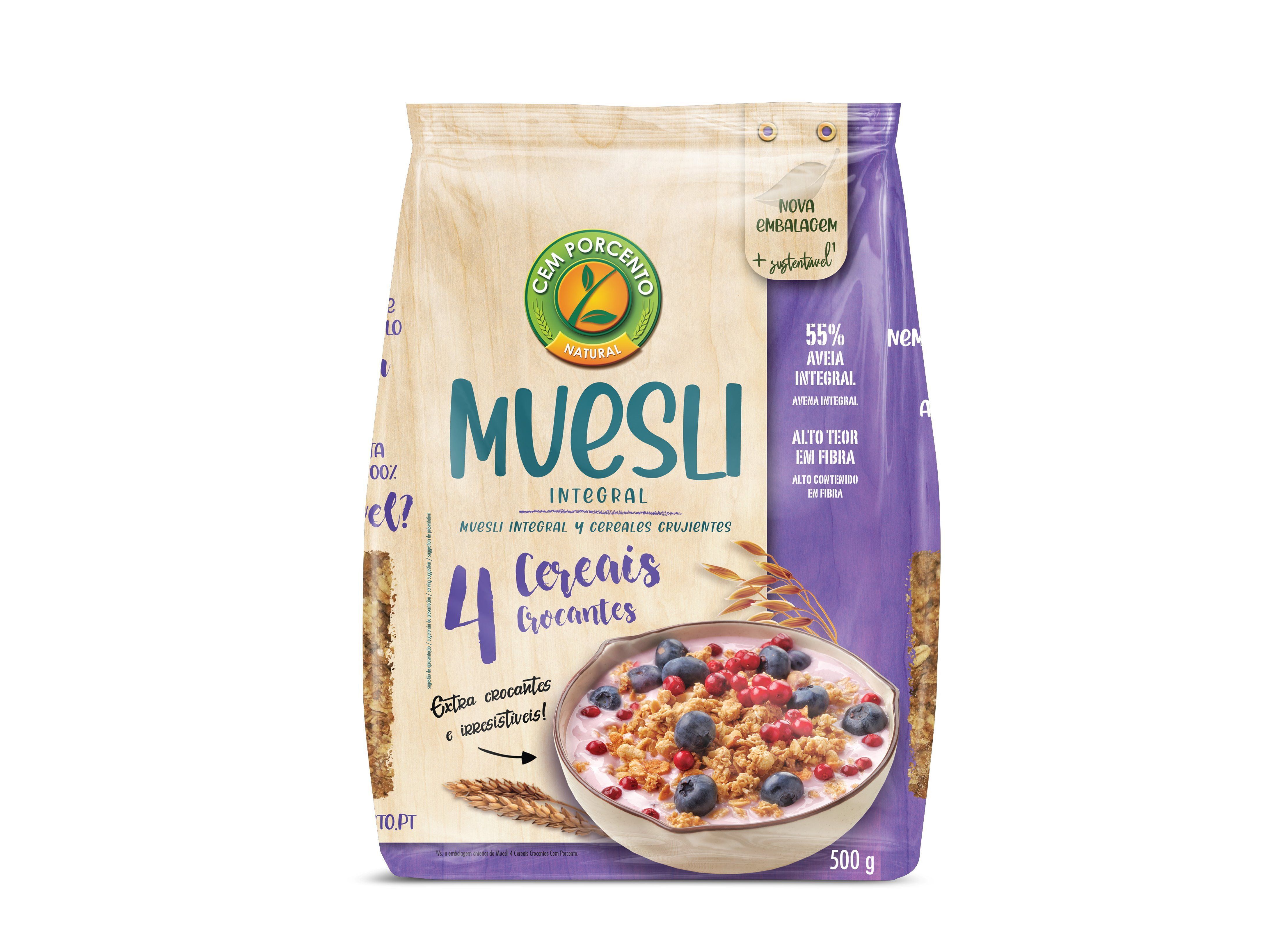 CEREAIS CEM PORCENTO MUESLI CROCANTE 4 CEREAIS 500G
