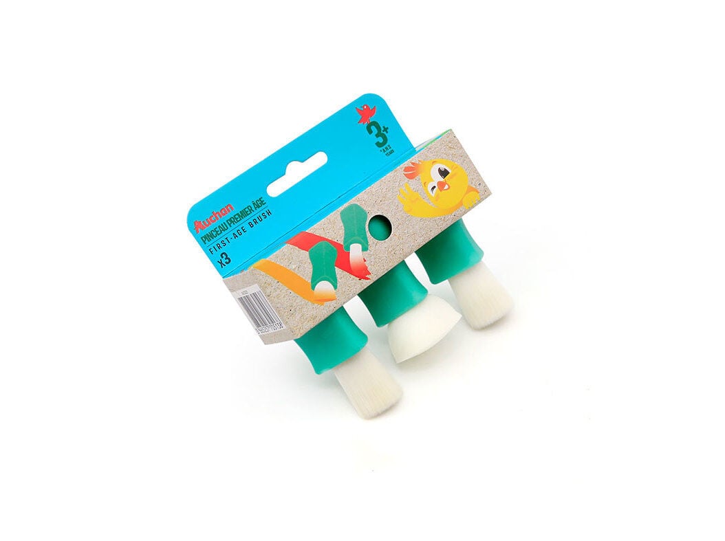 CONJUNTO DE 2 PINC&Eacute;IS + PINCEL ESPONJA AUCHAN image number 0