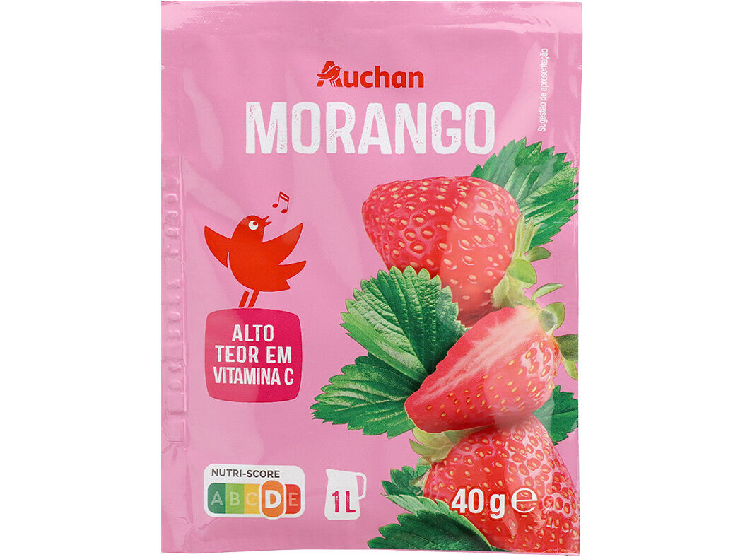 BEBIDA AUCHAN INSTANT&Acirc;NEA MORANGO 40G image number 0