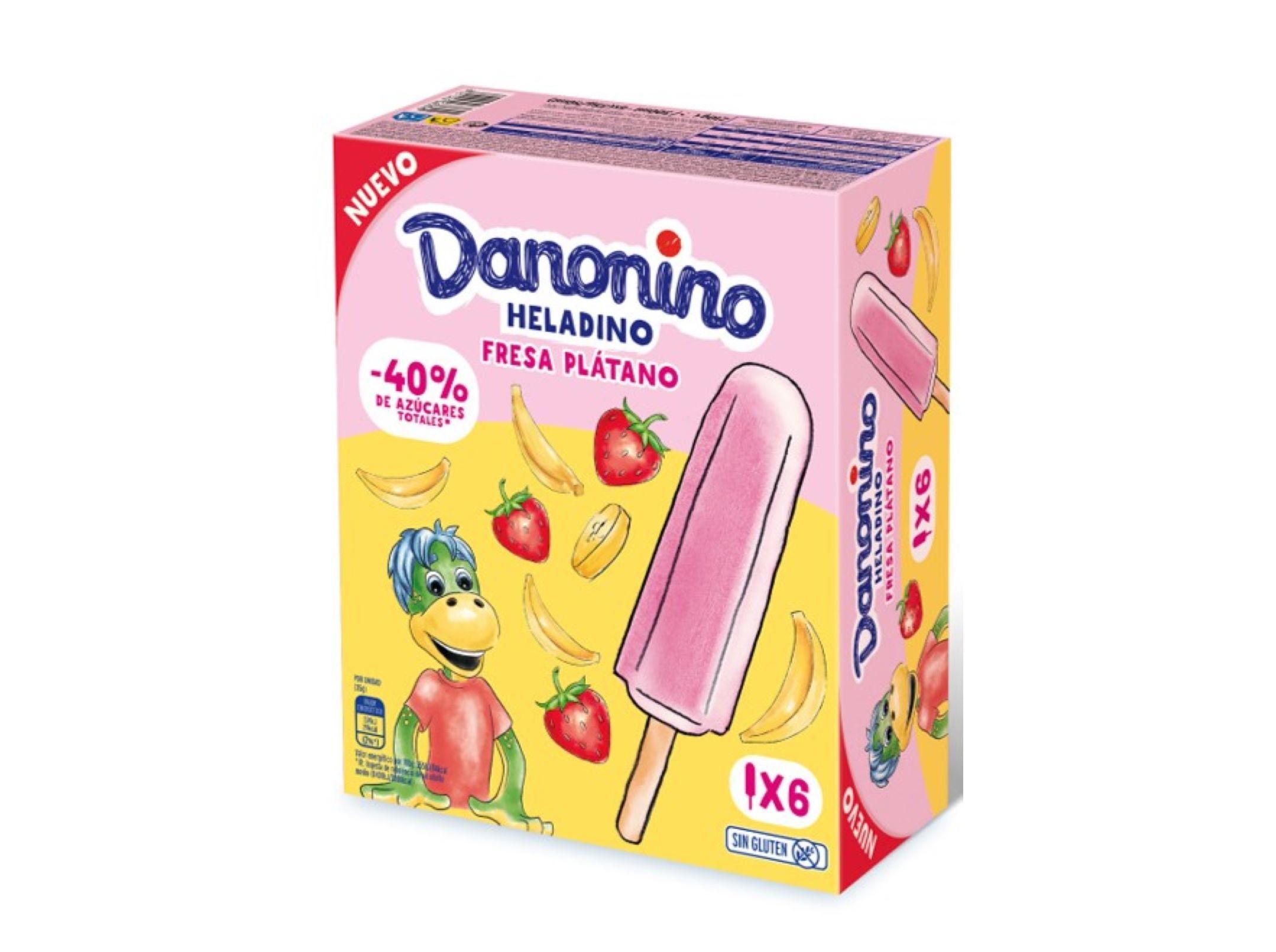 GELADO DANONINO MORANGO BANANA 6X50 ML image number 1