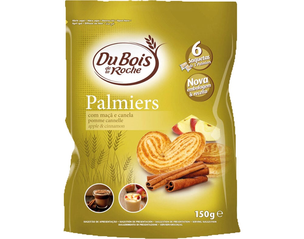 PALMIERS DU BOIS DE LA ROCHE MA&Ccedil;&Atilde; E CANELA 150G