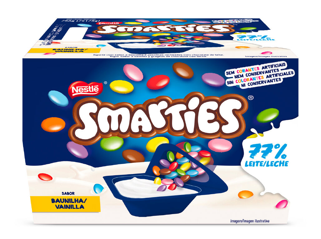 IOGURTE NESTL&Eacute; SMARTIES BAUNILHA 2X128G
