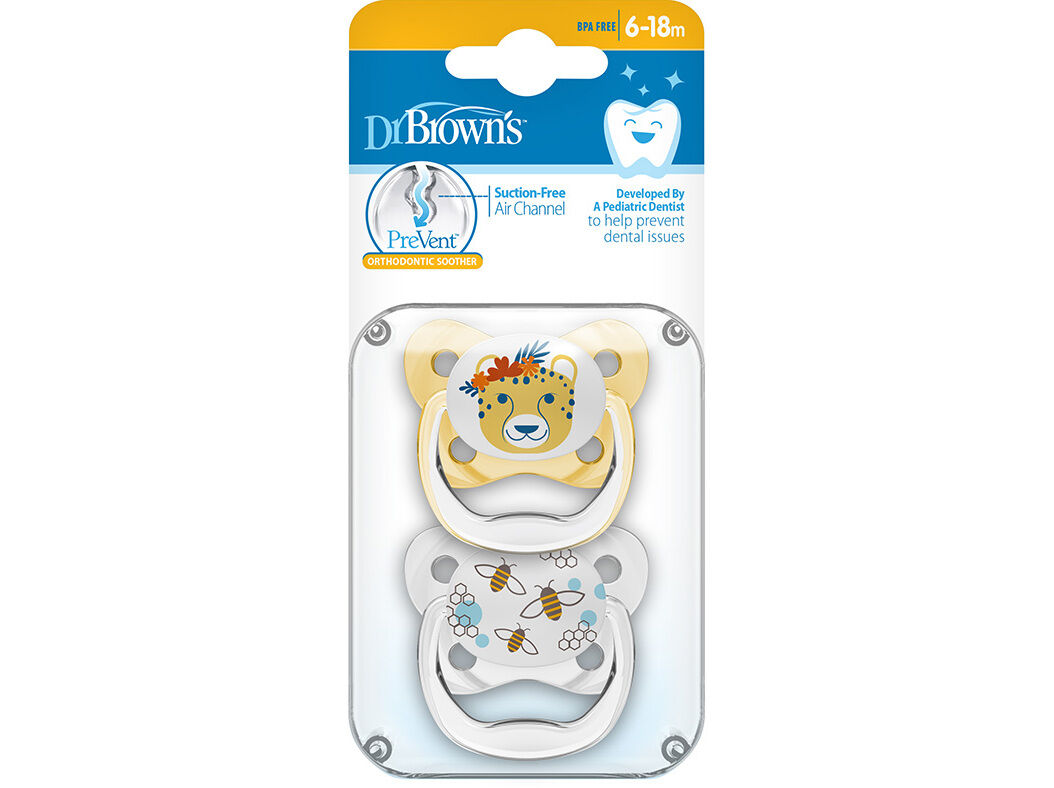 chupeta dr. brown's escudo borboleta amarelo 6-18m